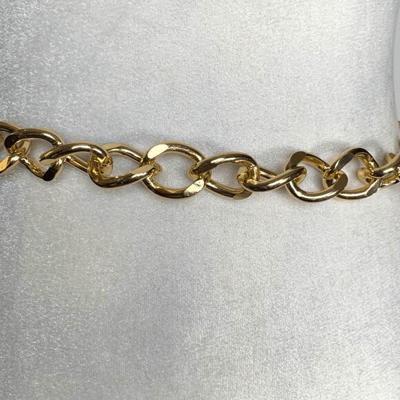 Deadstock Vintage Y2K Gold Tone Chunky Chain Belt Adjustable Statement Buckle main image 5